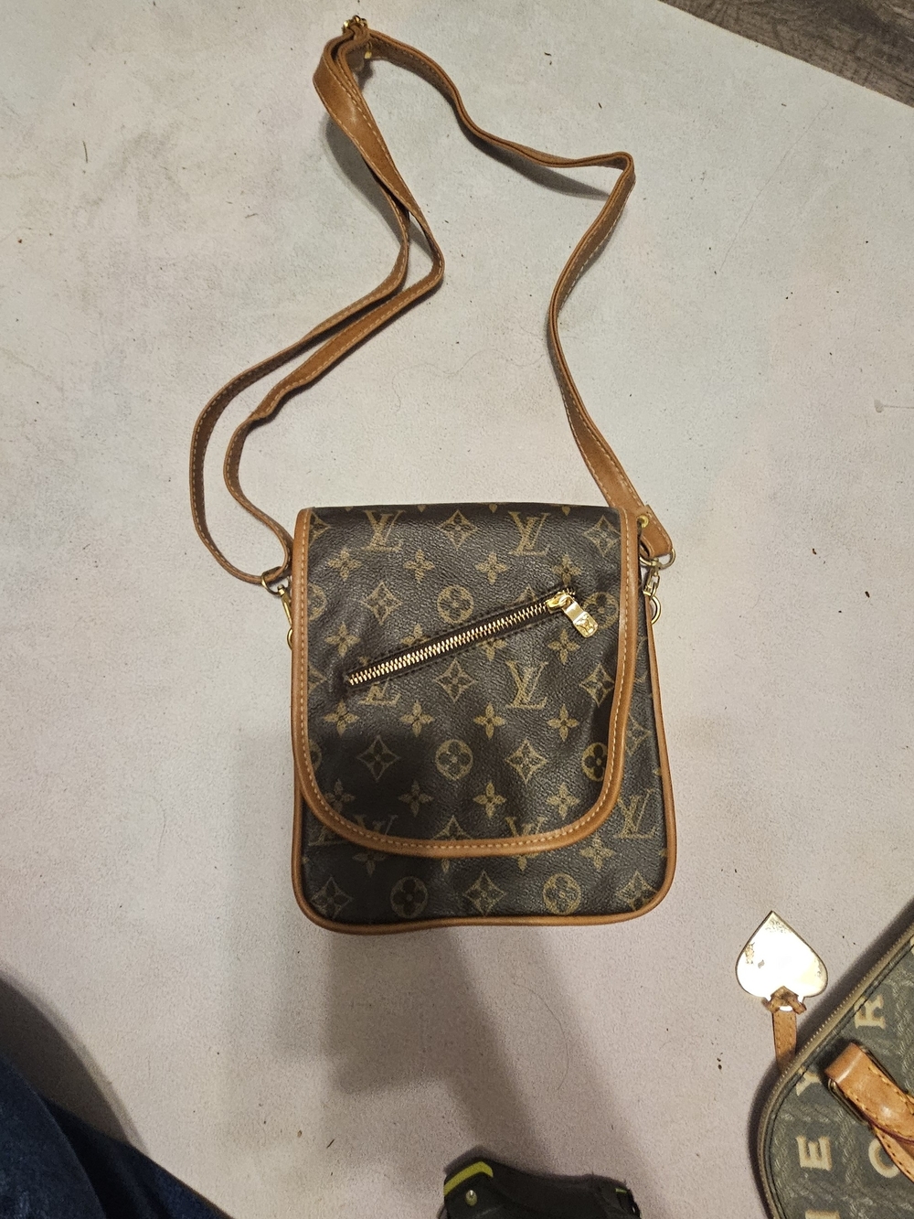 Inspired - Monogram Crossbody Bag in Brown and Tan